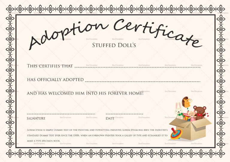 How Much Is An Adoption Certificate