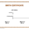 Blank Birth Certificate Template For Elements Novelty Images Inside Novelty Birth Certificate Template