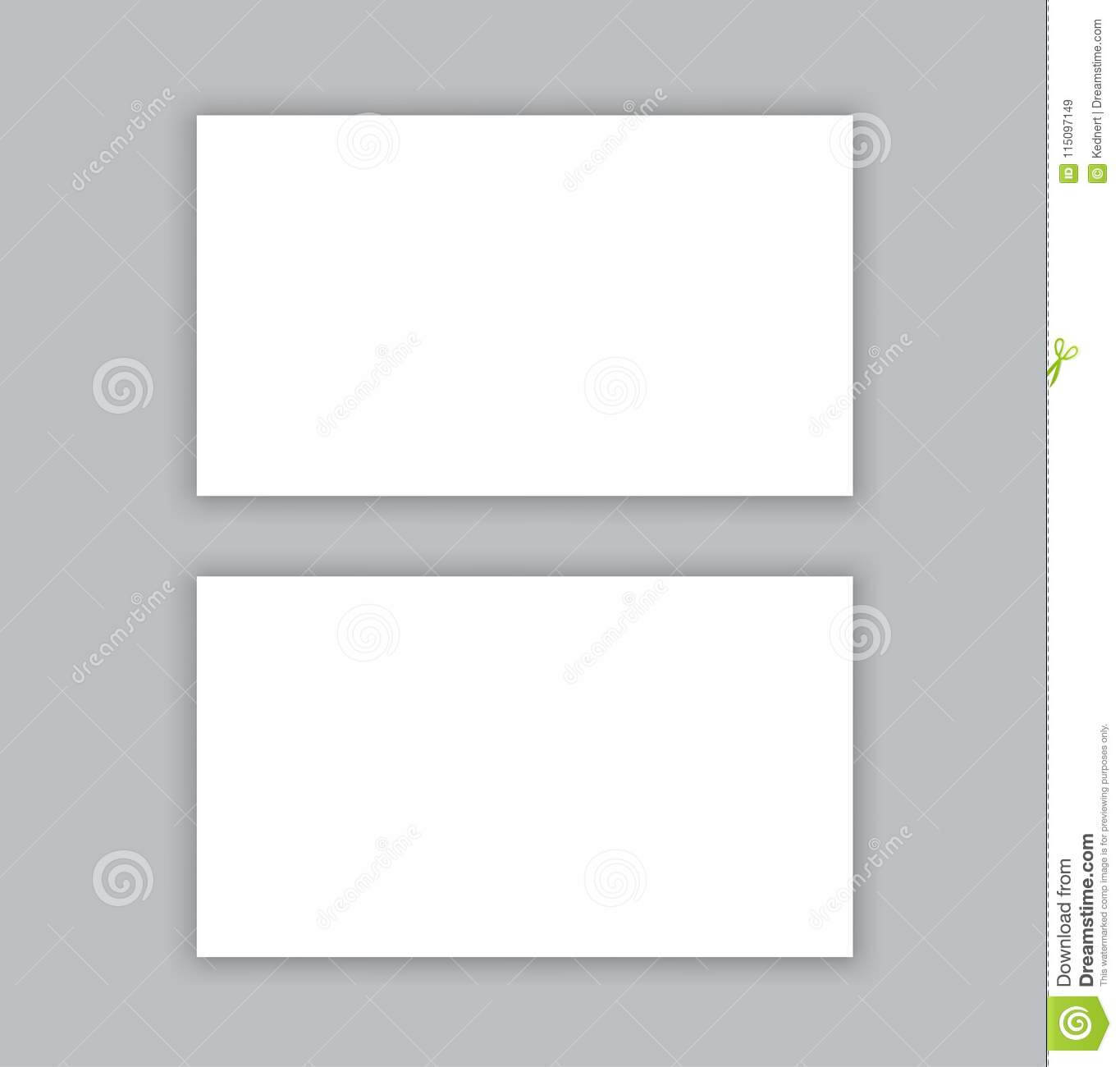 Blank Business Card With Shadow Mockup Cover Template. Stock Throughout Plain Business Card Template