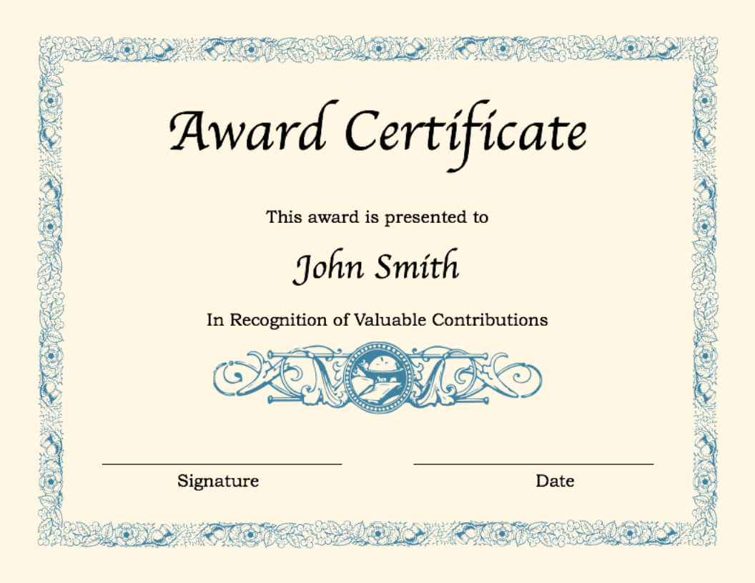 Printable Certificate Template For Word Printable Templates Free