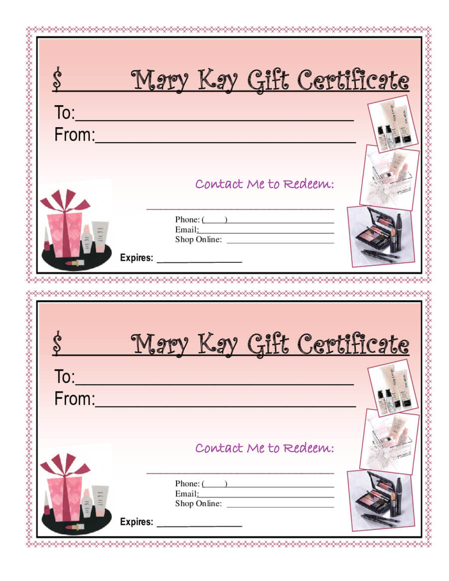 Mary Kay Gift Certificate Template Professional Template Ideas
