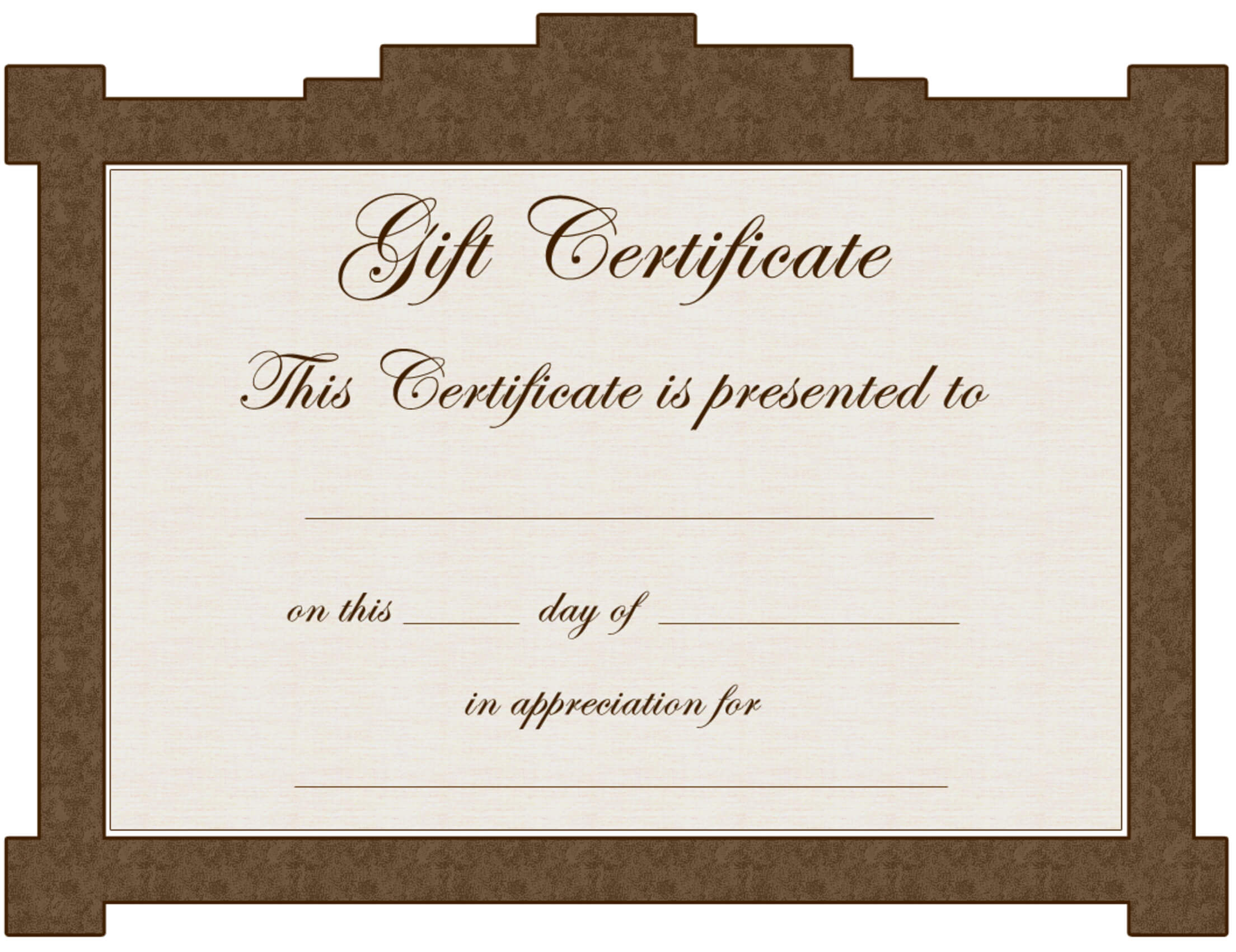 Blank Microsoft Word Gift Certificate Template With Microsoft Gift Certificate Template Free Word