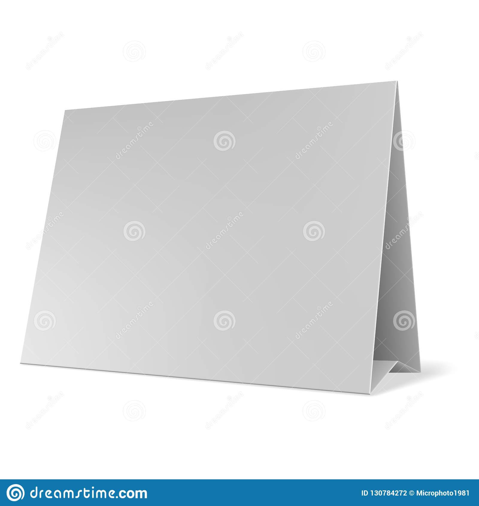 Blank Paper Table Cards Vector. Blank Table Tent Isolated On With Regard To Blank Tent Card Template