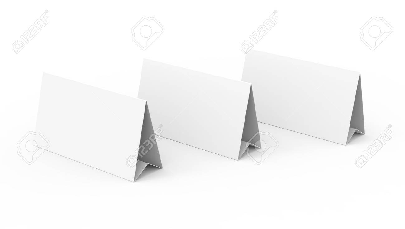 Blank Paper Tent Template, White Tent Cards Set With Empty Space.. In Blank Tent Card Template