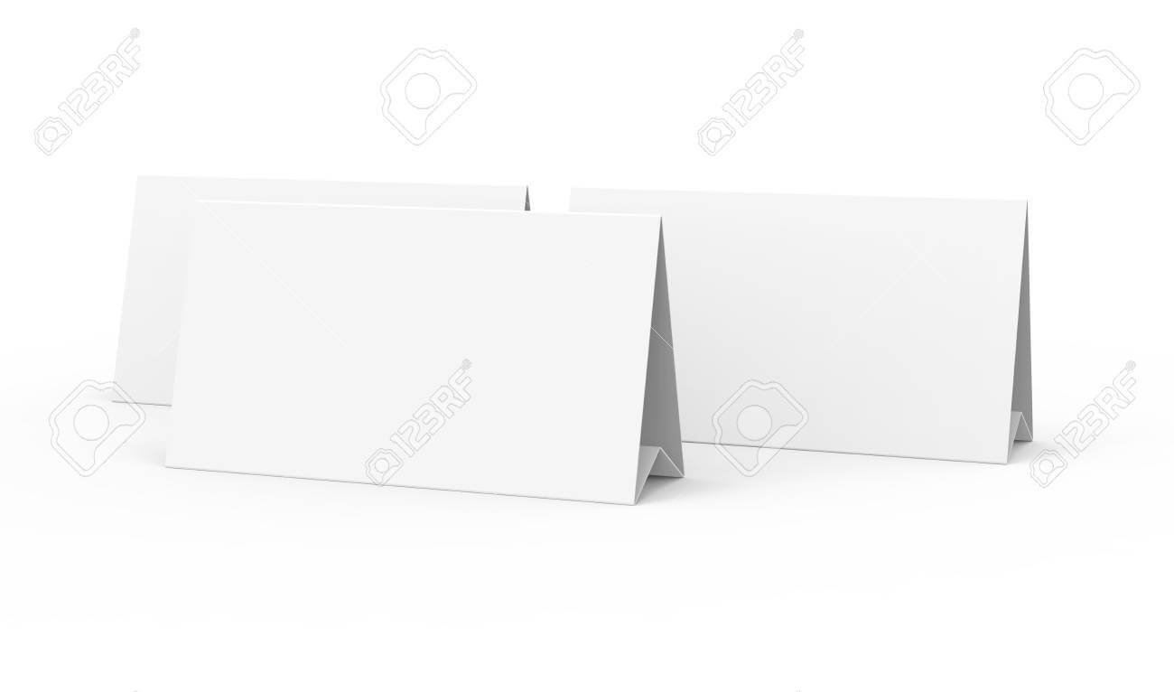Blank Paper Tent Template, White Tent Cards Set With Empty Space.. Intended For Blank Tent Card Template
