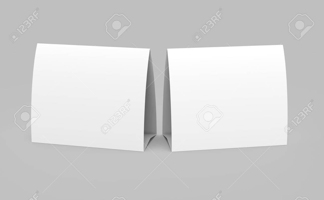 Blank Paper Tent Template, White Tent Cards Set With Empty Space.. Intended For Tri Fold Tent Card Template