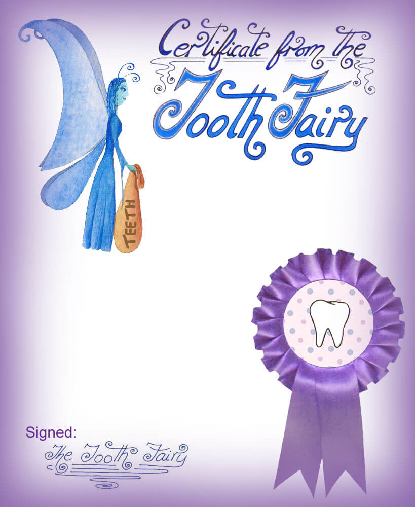 Blank Purple Tooth Fairy Certificate | Rooftop Post Printables For Free Tooth Fairy Certificate Template
