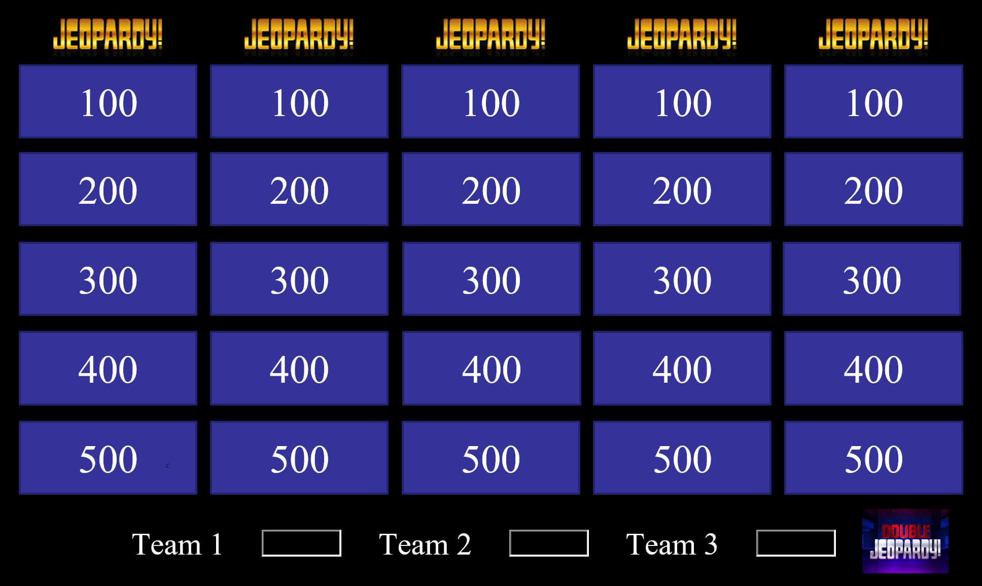 Blog Within Jeopardy Powerpoint Template With Score