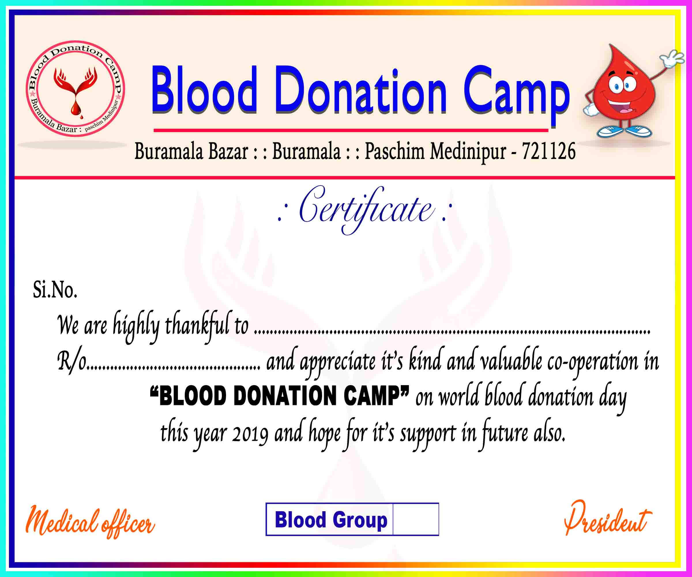 Blood Donation Certificate – Calep.midnightpig.co Intended For Donation Certificate Template