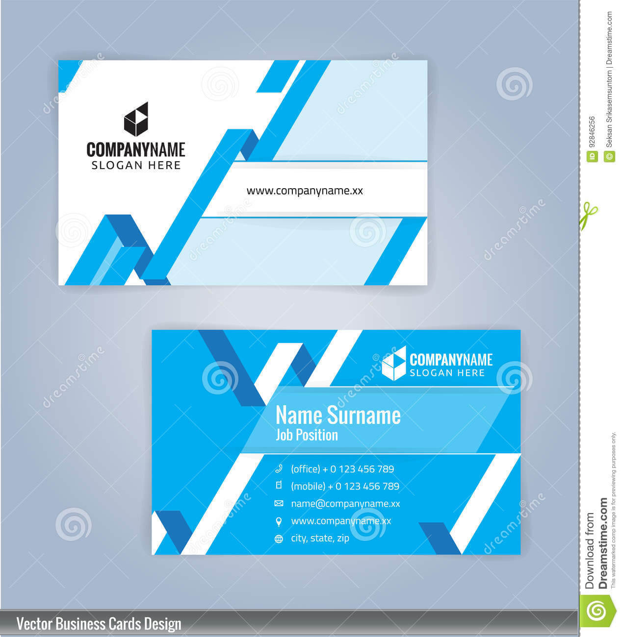 Blue And White Modern Creative And Clean Business Card Regarding Office Max Business Card Template