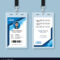 Blue Graphic Employee Id Card Template Regarding Conference Id Card Template