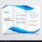 Blue Wavy Business Trifold Brochure Template Regarding Free Brochure Template Downloads