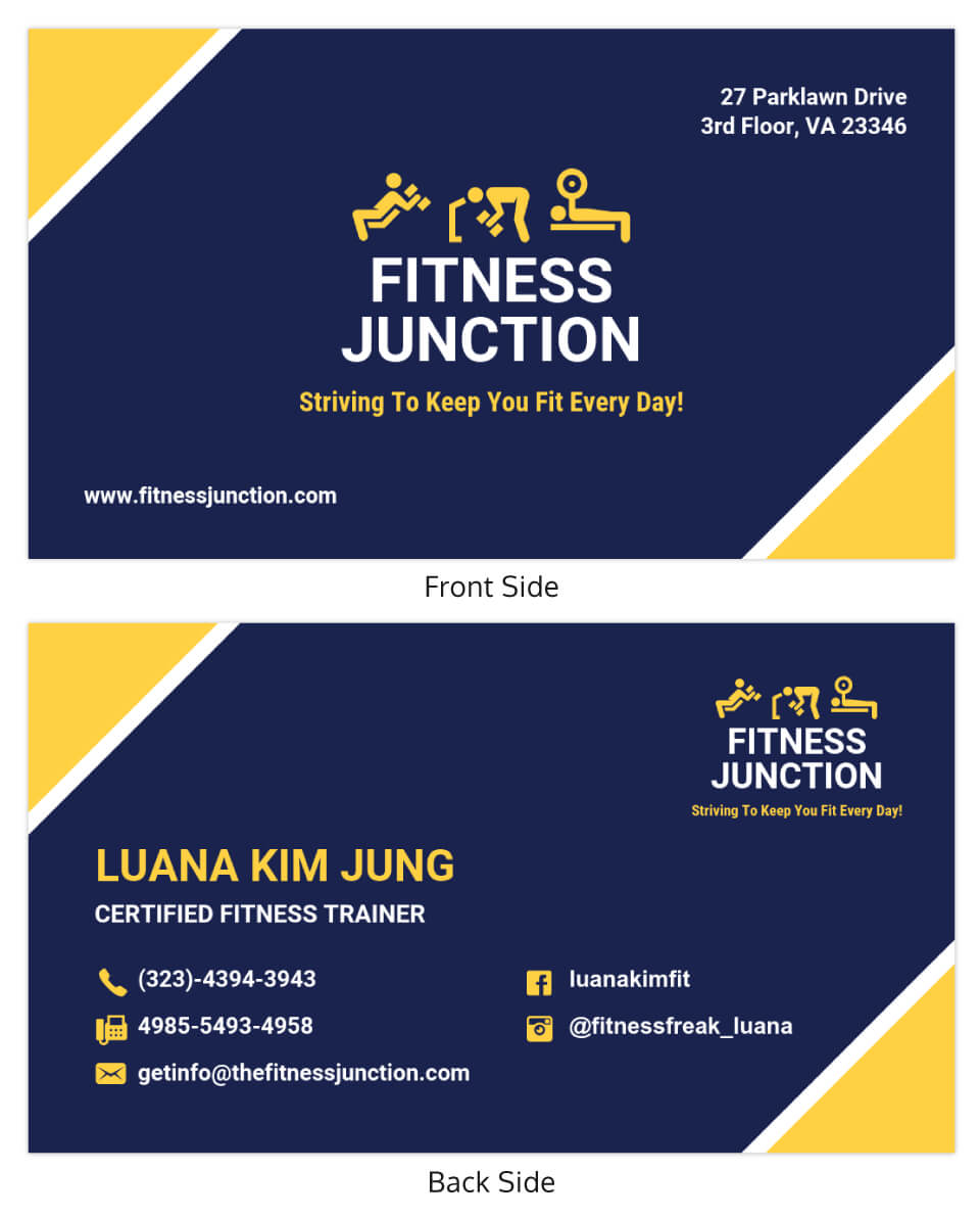 Bold Fitness Trainer Business Card Template In Dog Grooming Record Card Template