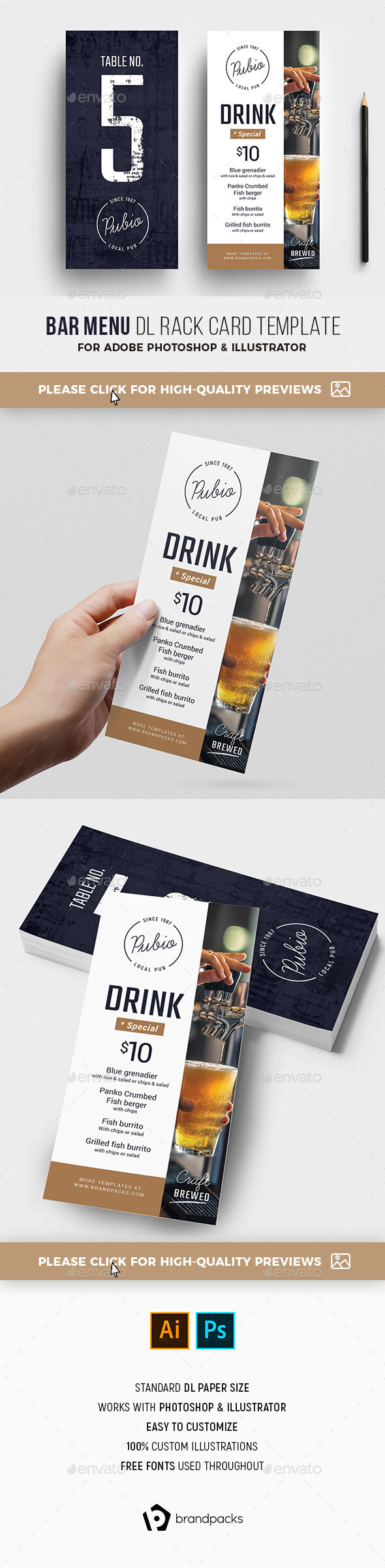 Brandpacks And Dl Card Graphics, Designs & Templates Pertaining To Dl Card Template