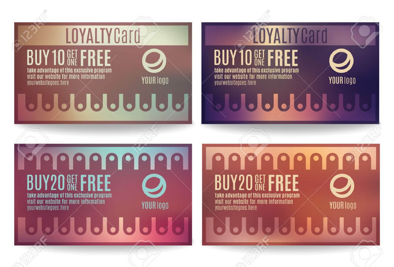 Bright And Colorful Customer Loyalty Card Or Reward Card Templates For Customer Loyalty Card Template Free