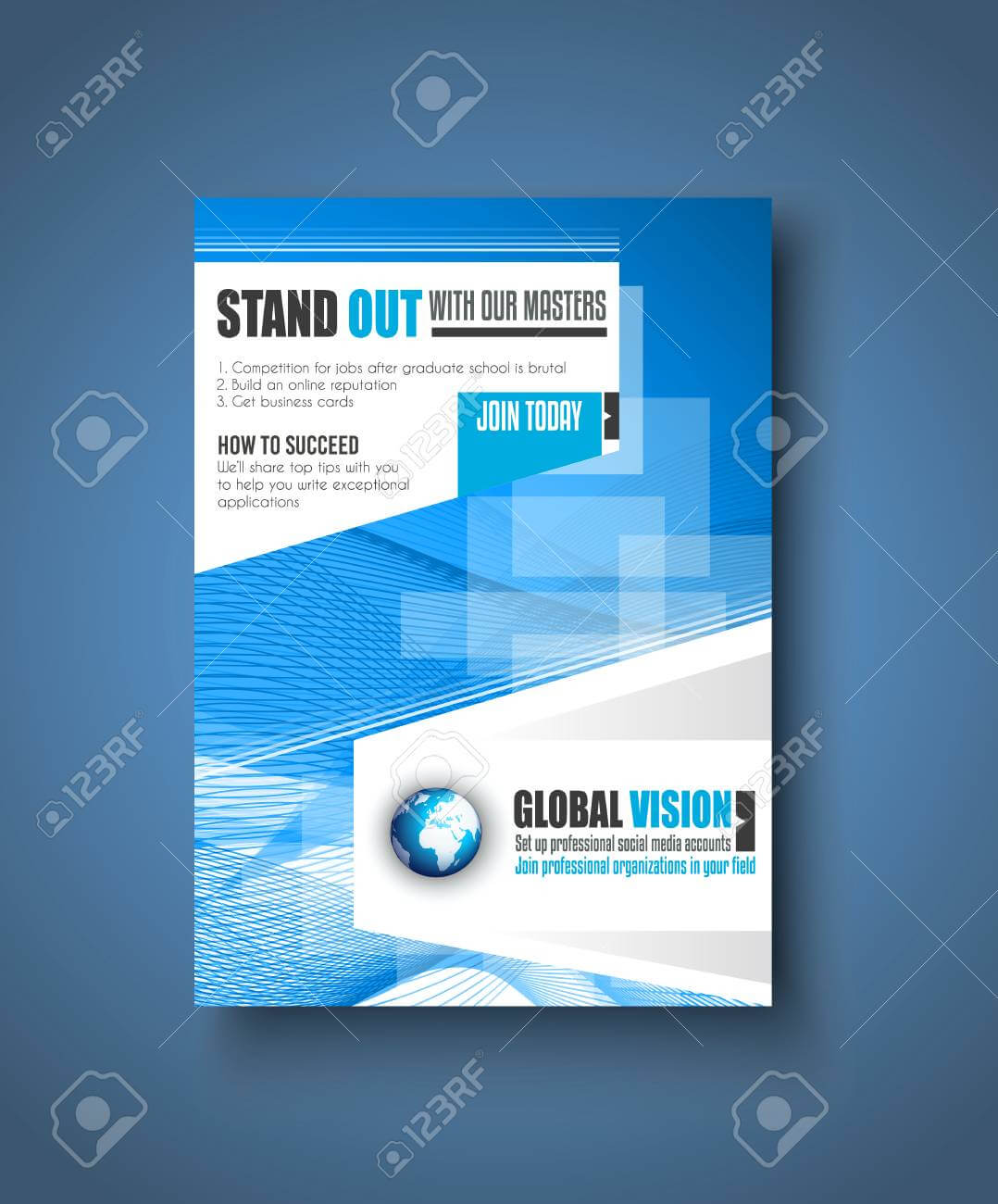 Brochure Template, Flyer Design Or Depliant Cover For Business Presentation  And Magazine Covers. With Social Media Brochure Template