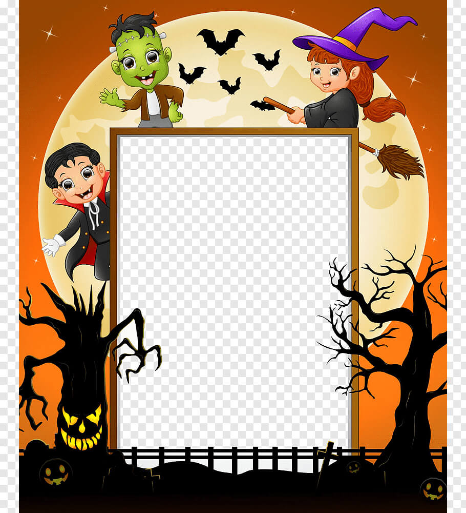 Brown, Orange, And Black Halloween Themed Frame Template With Halloween Costume Certificate Template