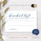 Bucket List Card, Wedding Advice Card, Navy Blue, #mrandmrs Collection In Marriage Advice Cards Templates