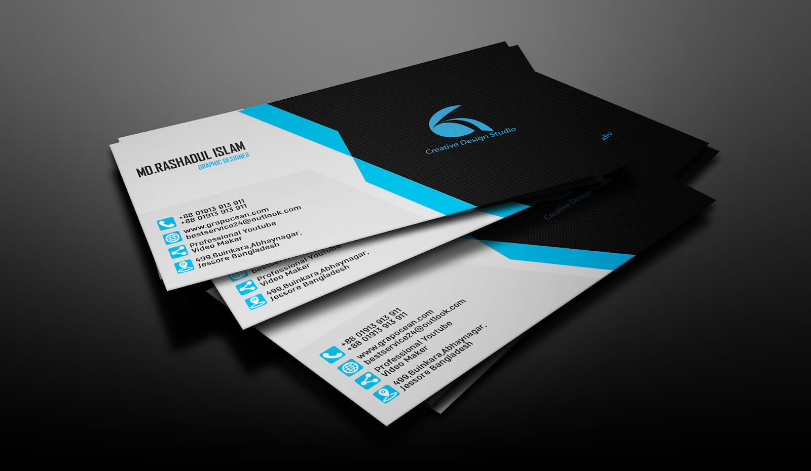 Business Card Design  Photoshop Tutorial | Grapocean Intended For Visiting Card Templates For Photoshop