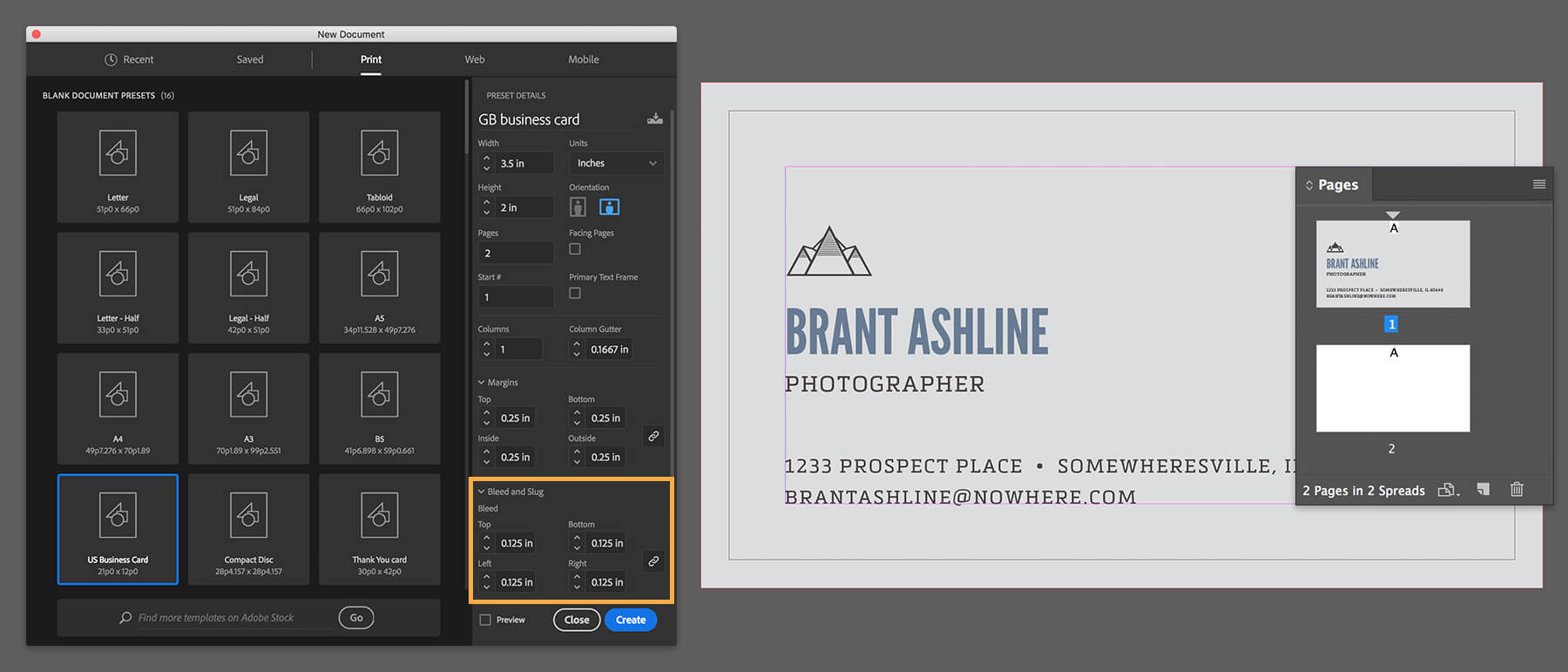 Business Card Setup | Adobe Indesign Tutorials In Business Card Size Photoshop Template