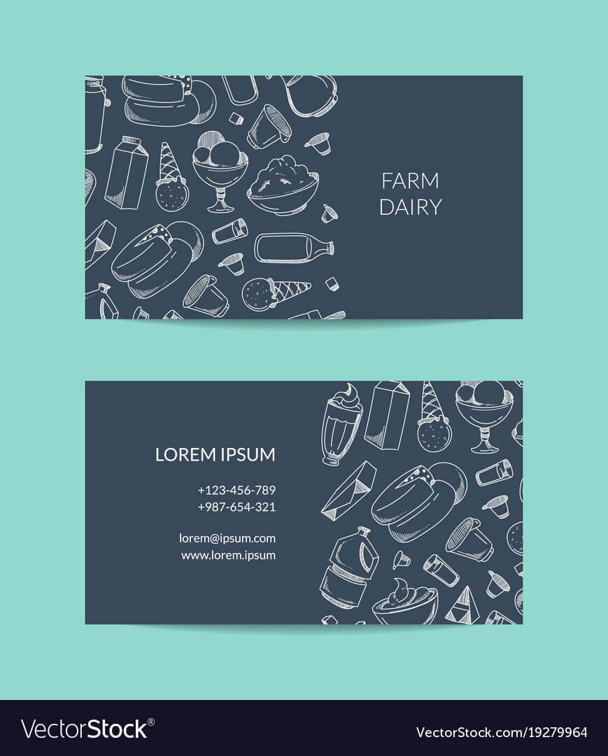 Business Card Template For Dairy Shop Or Pertaining To Visiting Card Illustrator Templates Download