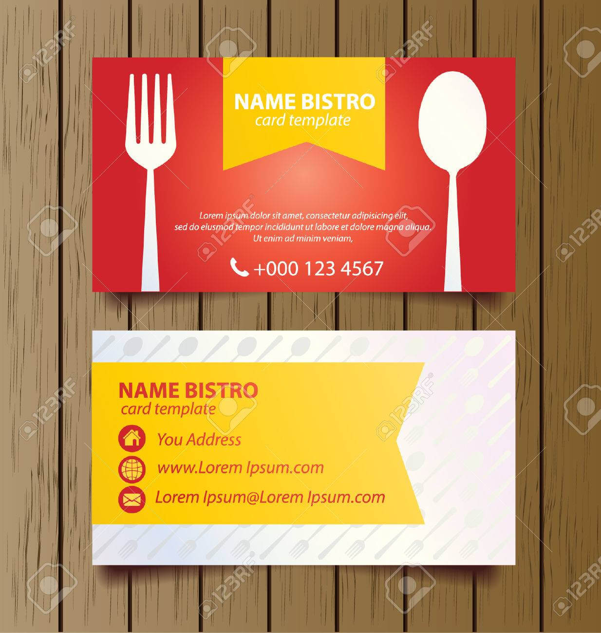 Business Card Template For Restaurant Business Vector With Restaurant Business Cards Templates Free