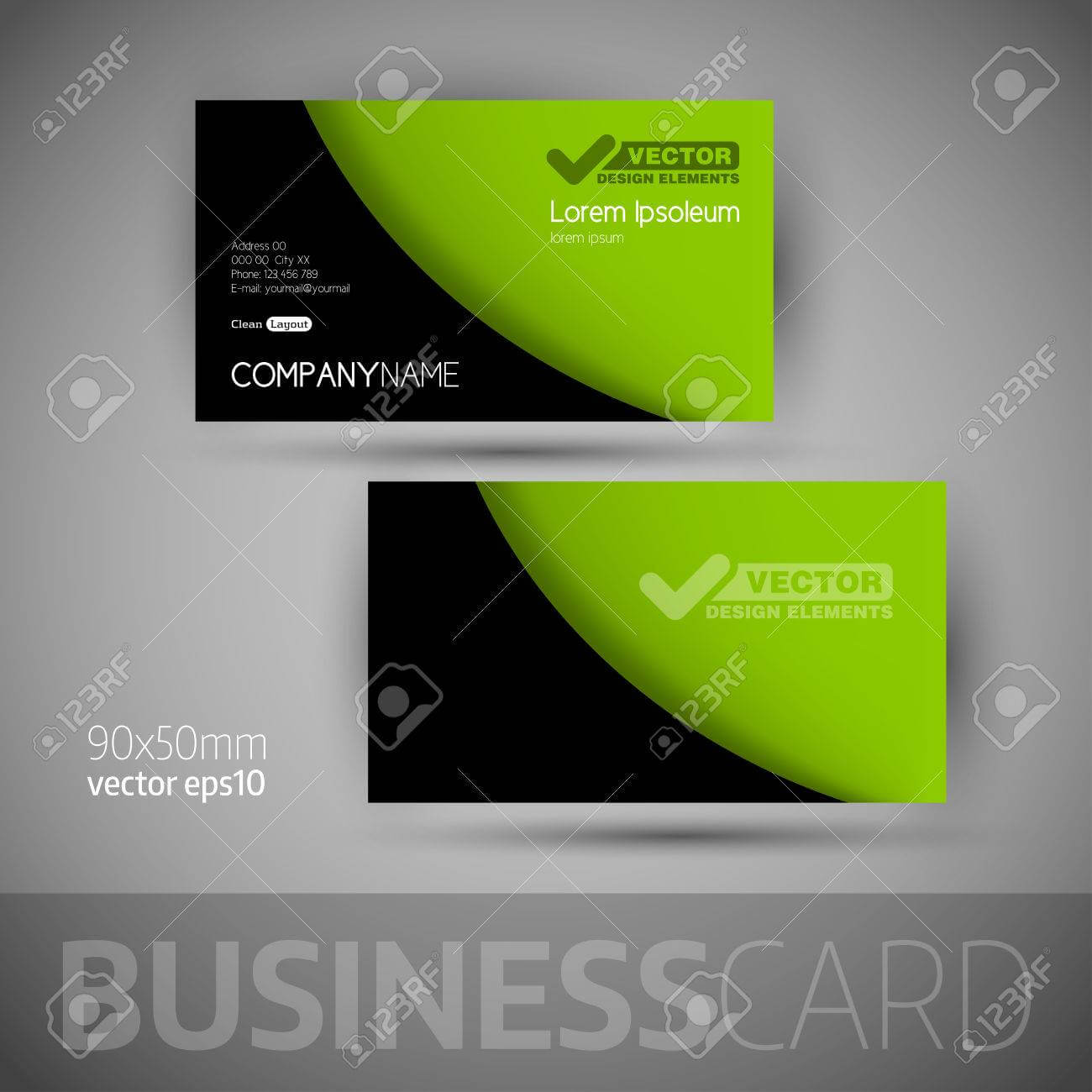 Business Card Template With Sample Texts. Elegant Vector Design.. In Calling Card Free Template