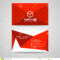 Business Card Vector Graphic Design , Red Triangle Fold And With Fold Over Business Card Template