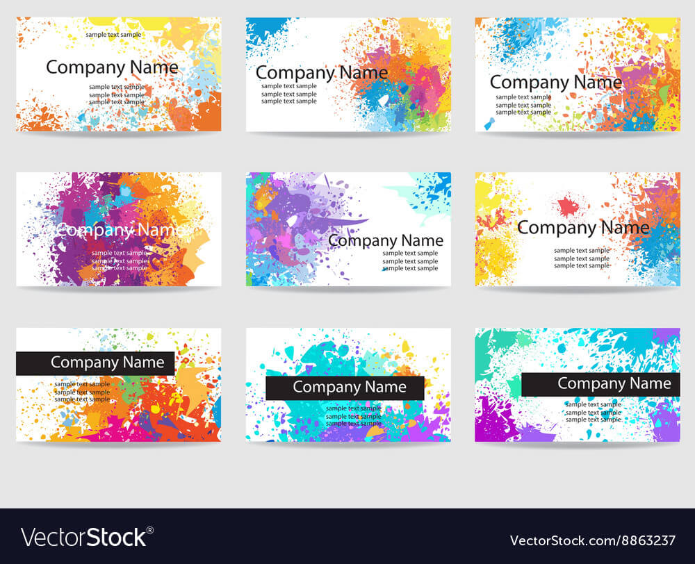 Business Cards Templates Made Of Paint Stains With Regard To Advertising Cards Templates