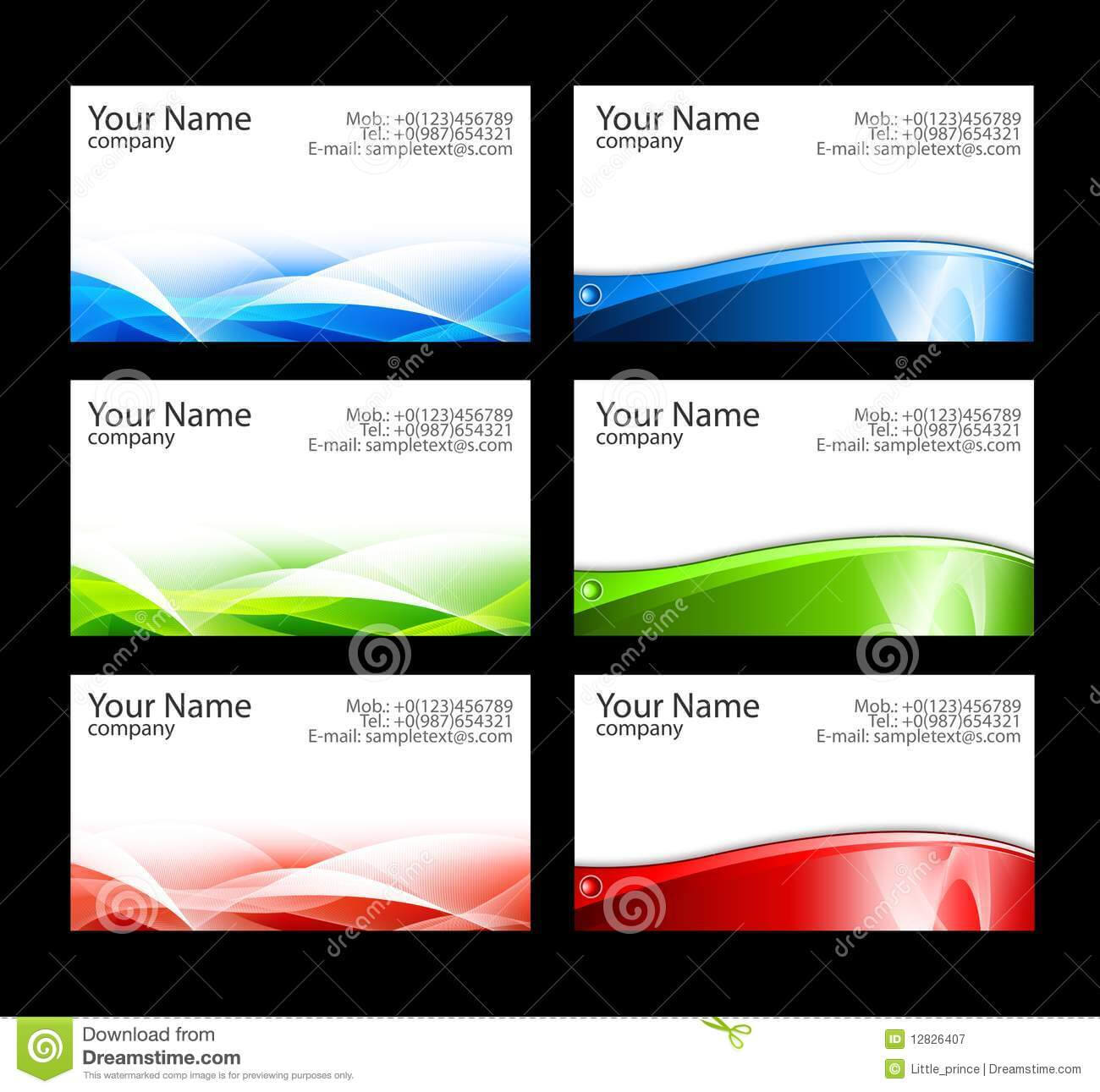 Business Cards Templates Stock Illustration. Illustration Of Regarding Free Editable Printable Business Card Templates