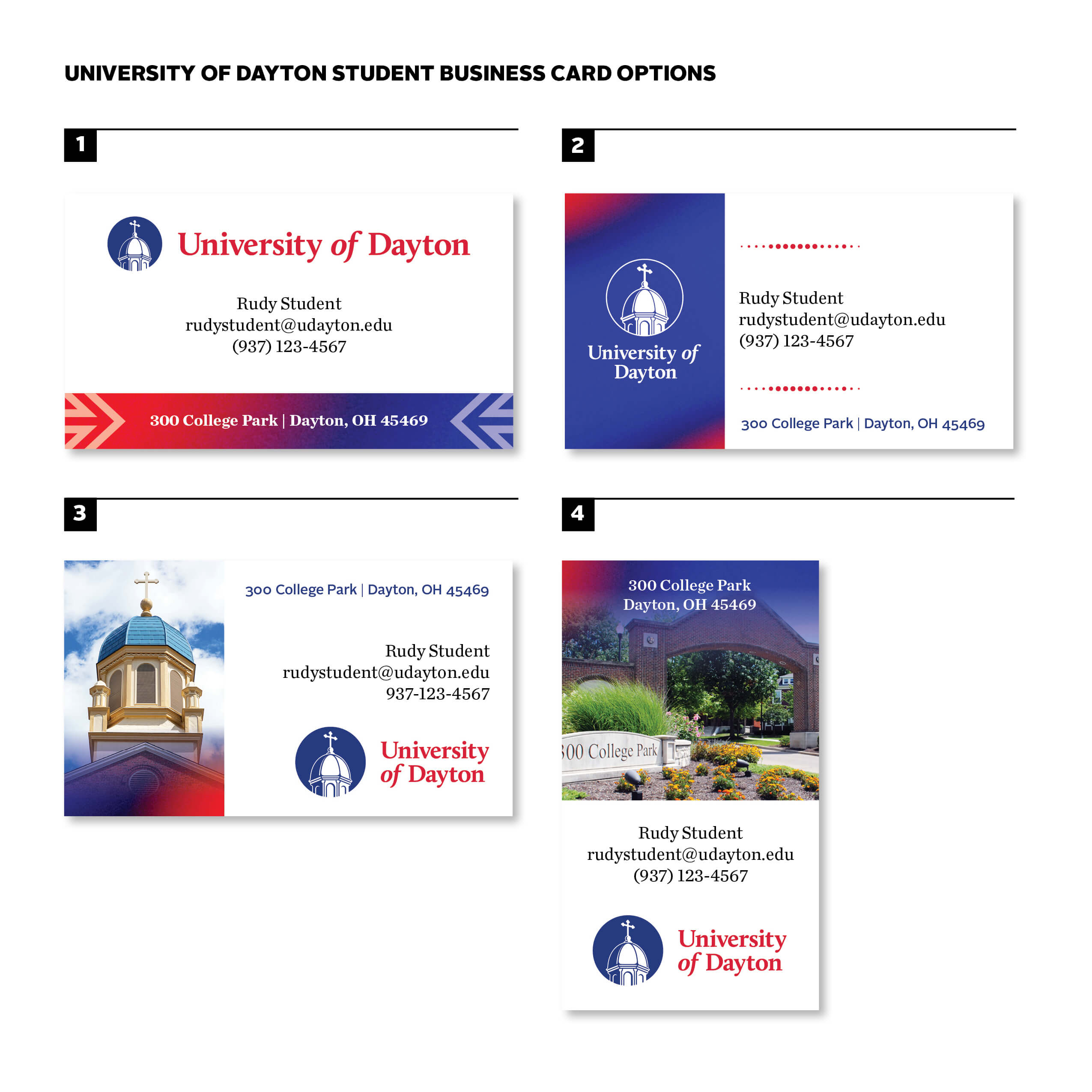 Business Cards : University Of Dayton, Ohio For Graduate Student Business Cards Template