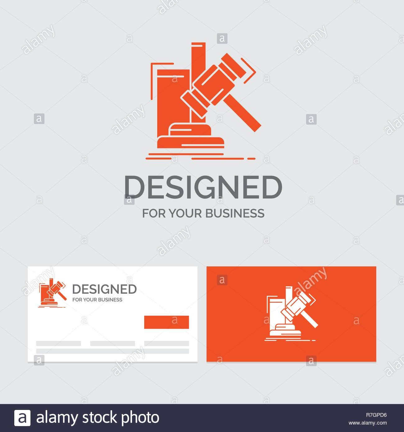 Business Logo Template For Auction, Gavel, Hammer, Judgement For Auction Bid Cards Template