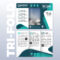 Business Tri Fold Brochure Template Design With Turquoise In Tri Fold Brochure Publisher Template