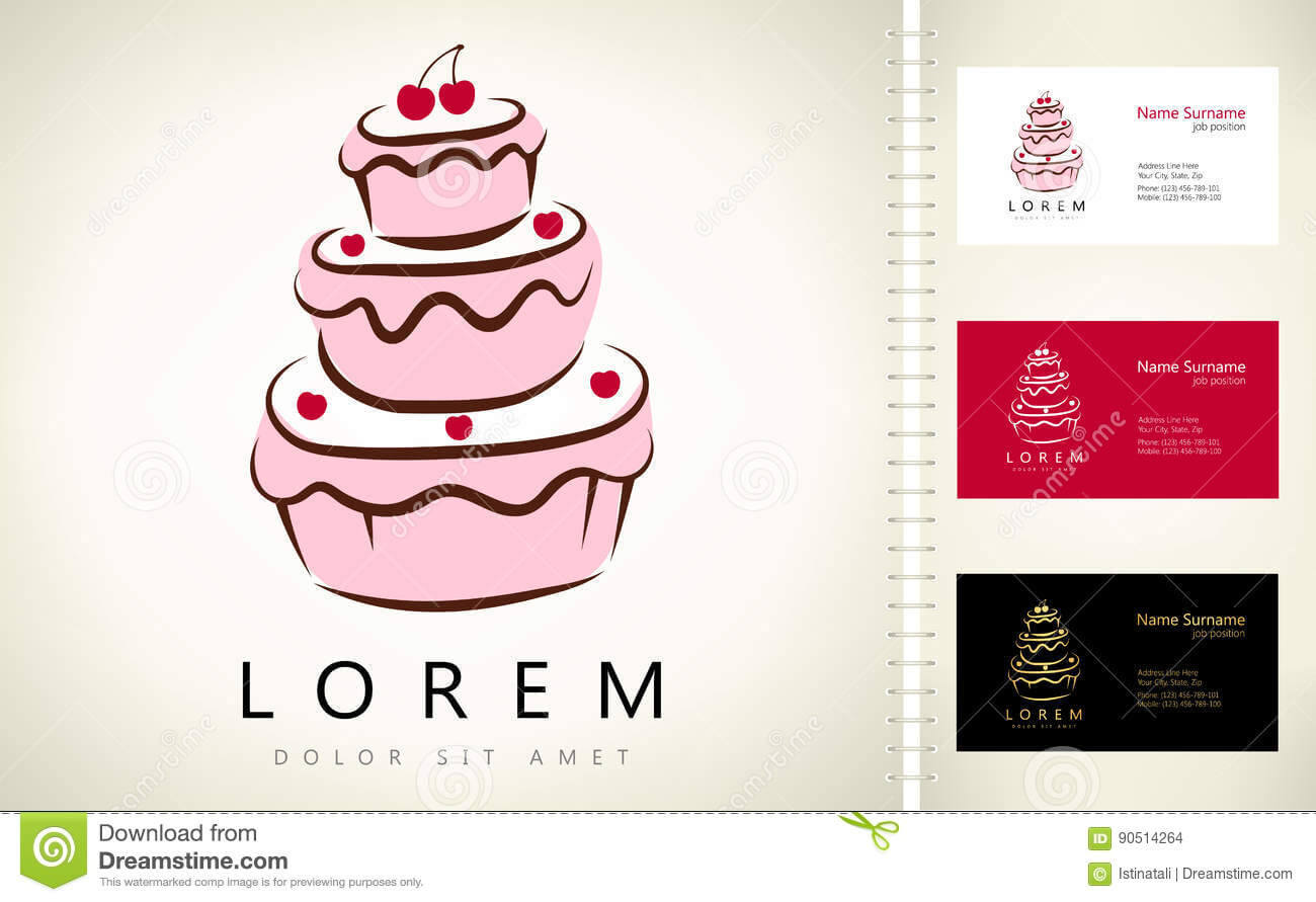 Cake Logo Stock Vector. Illustration Of Style, Tasty – 90514264 Pertaining To Cake Business Cards Templates Free