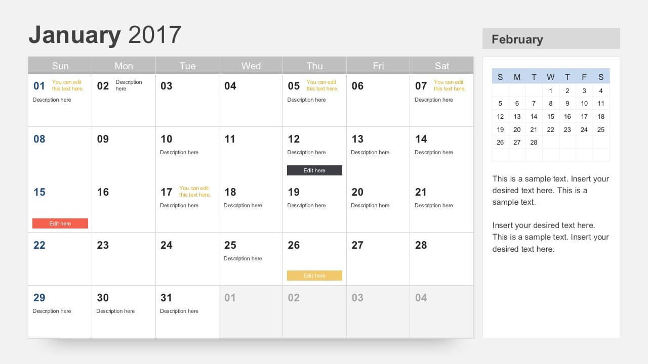 Calendar For Powerpoint - Dalep.midnightpig.co Within Microsoft Powerpoint Calendar Template