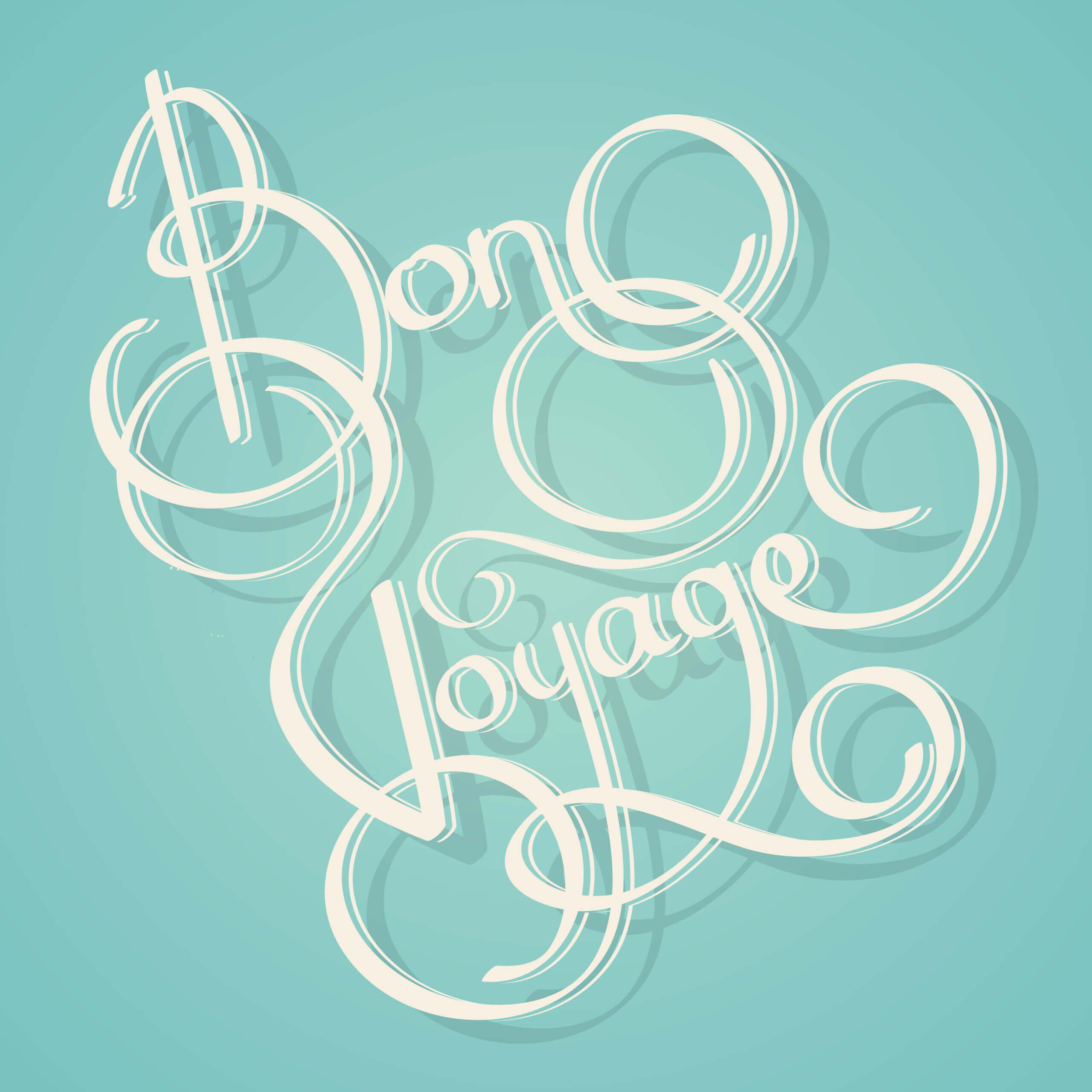 Calligraphy Bon Voyage Text – Download Free Vectors, Clipart Throughout Bon Voyage Card Template
