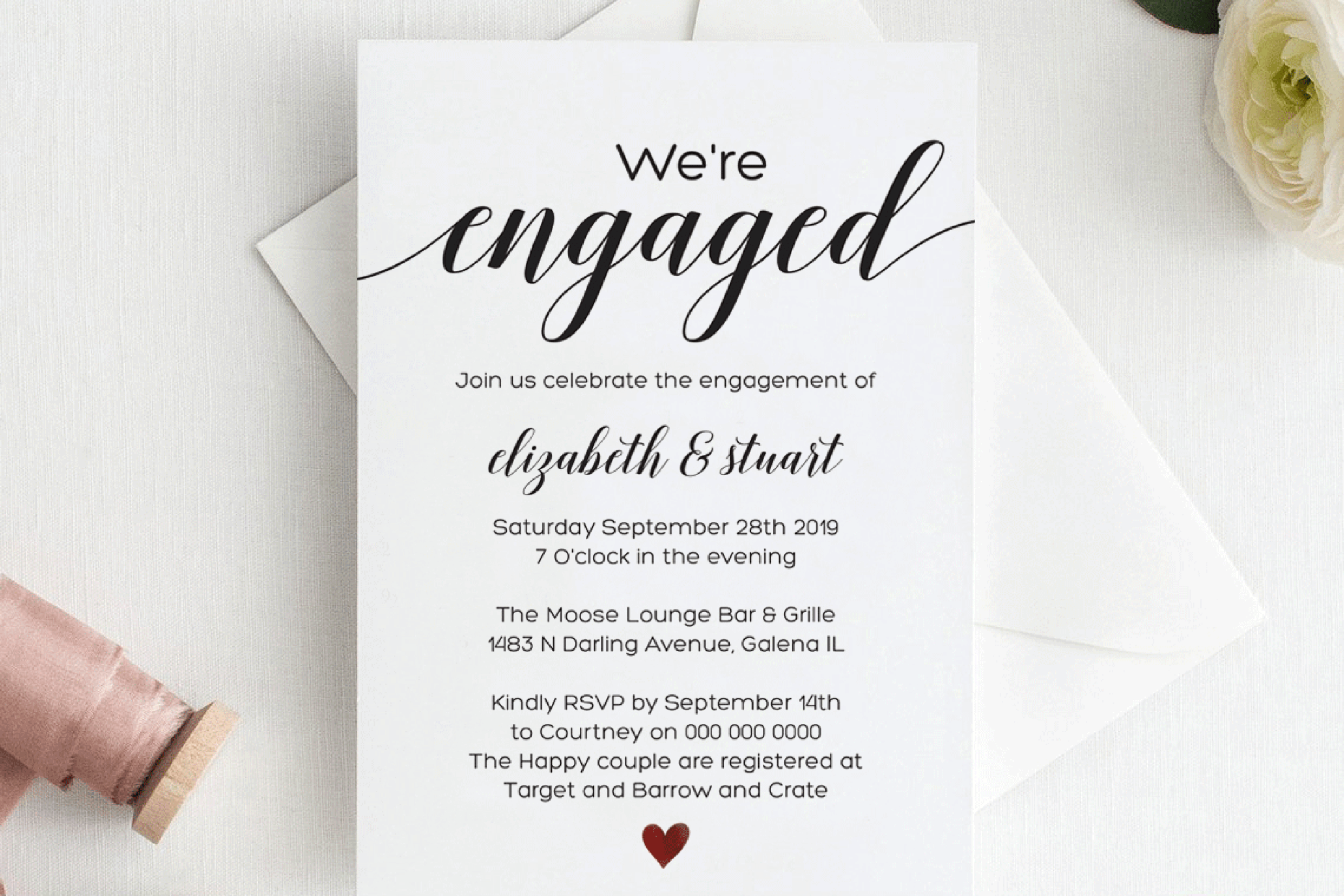 Calligraphy Engagement Invitation Template Script Engagement With Regard To Engagement Invitation Card Template