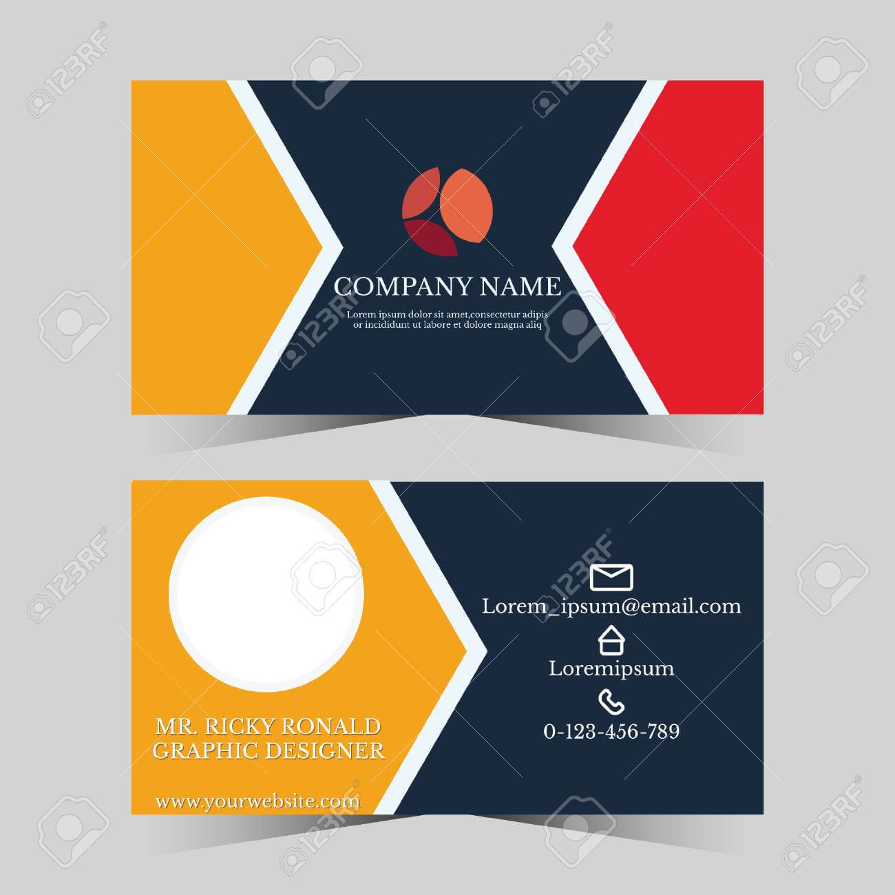 Calling Card Template For Business Man With Geometric Design With Template For Calling Card
