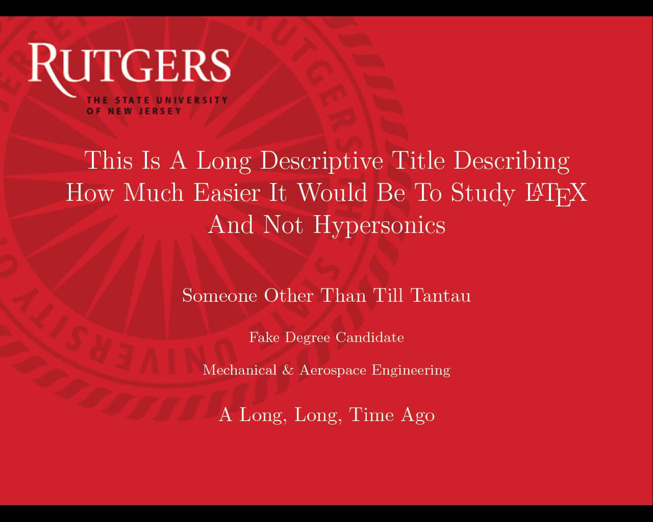 Can I Specify Title Page Customization In A Template Instead Inside Rutgers Powerpoint Template