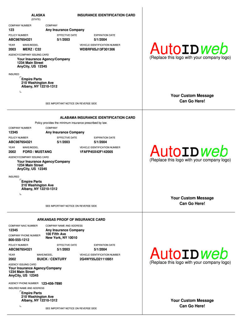 Cap Dat Acord – Fill Online, Printable, Fillable, Blank For Free Fake Auto Insurance Card Template
