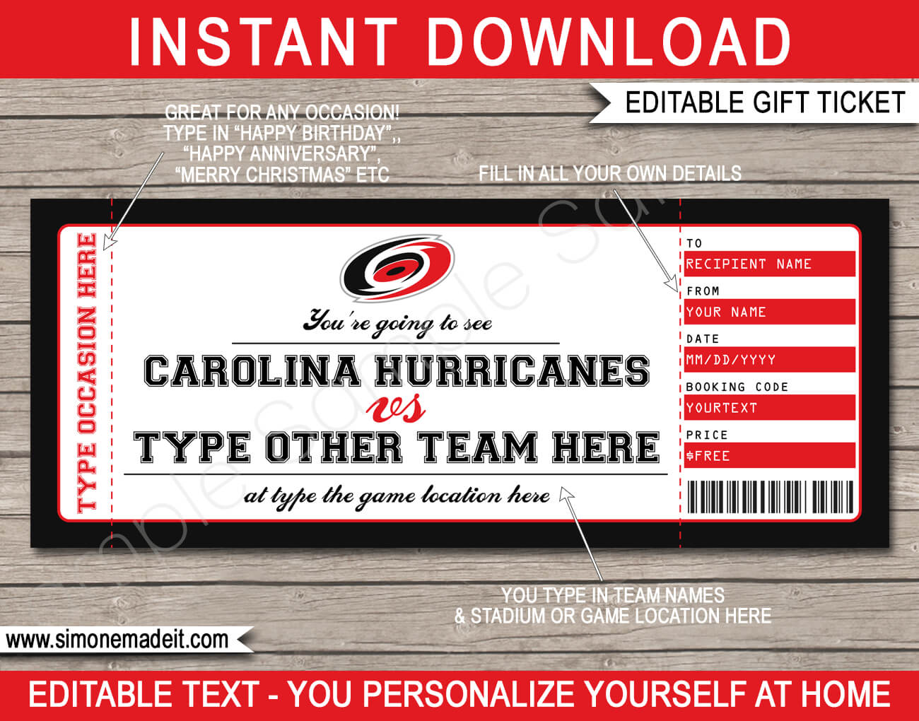 Carolina Hurricanes Gift Vouchers Regarding Hockey Certificate Templates