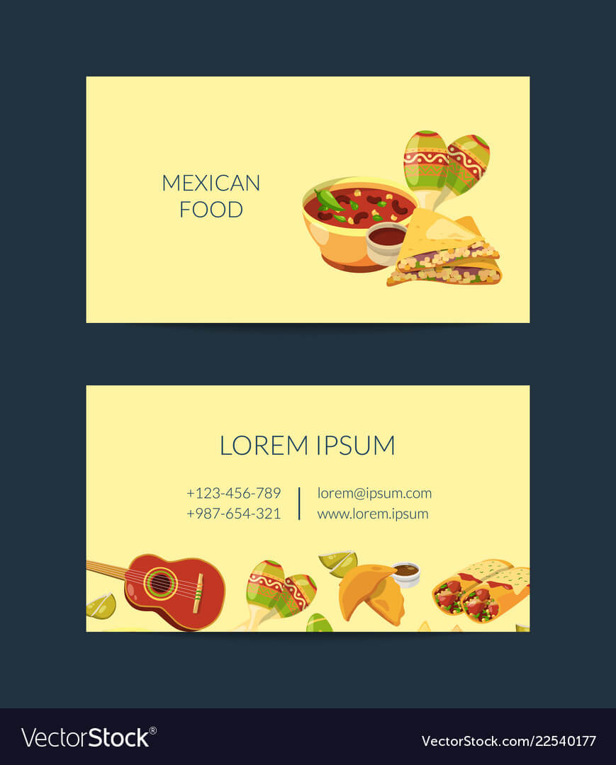 Cartoon Mexican Food Business Card Template In Food Business Cards Templates Free