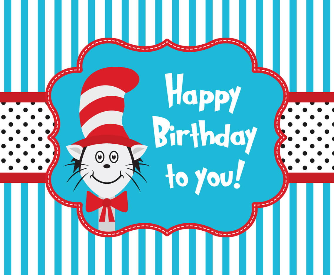 Cat In The Hat Greeting Card Template Vector Art & Graphics Intended For Dr Seuss Birthday Card Template