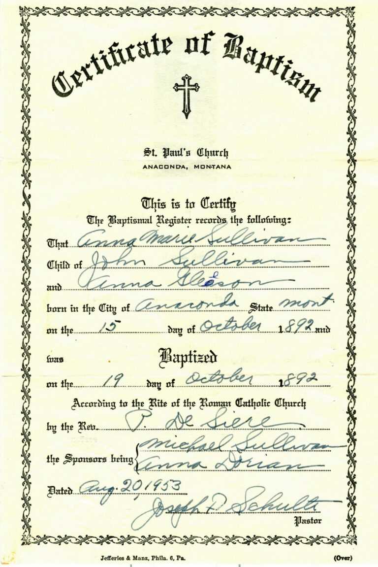 Catholic Baptism Certificate Template Church pertaining to Roman