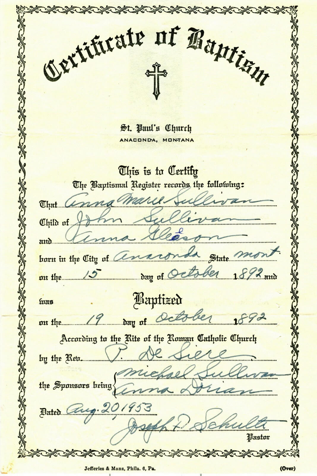 Catholic Baptism Certificate Template ] - Church Pertaining To Roman Catholic Baptism Certificate Template