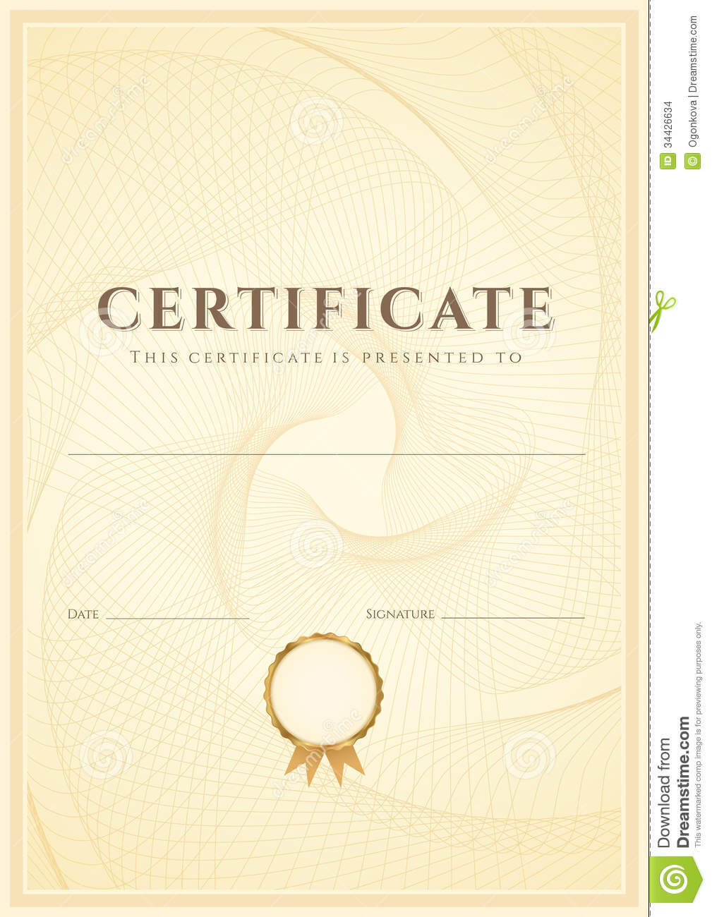 Certificate / Diploma Background Template. Pattern Stock Intended For Scroll Certificate Templates