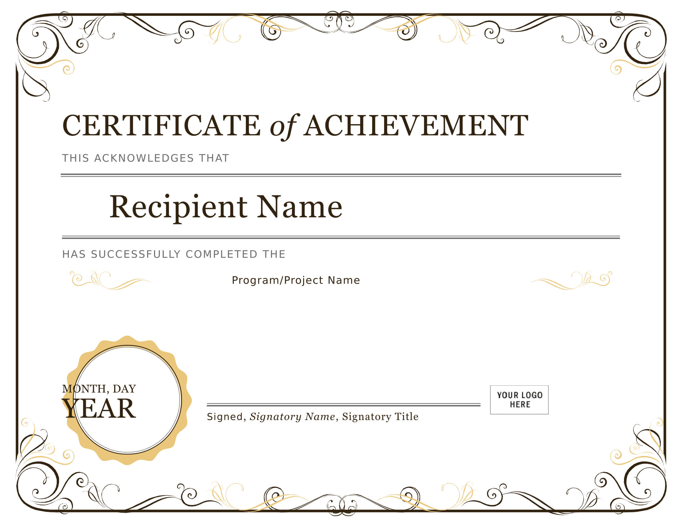 Certificate Of Achievement – Download A Free Template Intended For Farewell Certificate Template