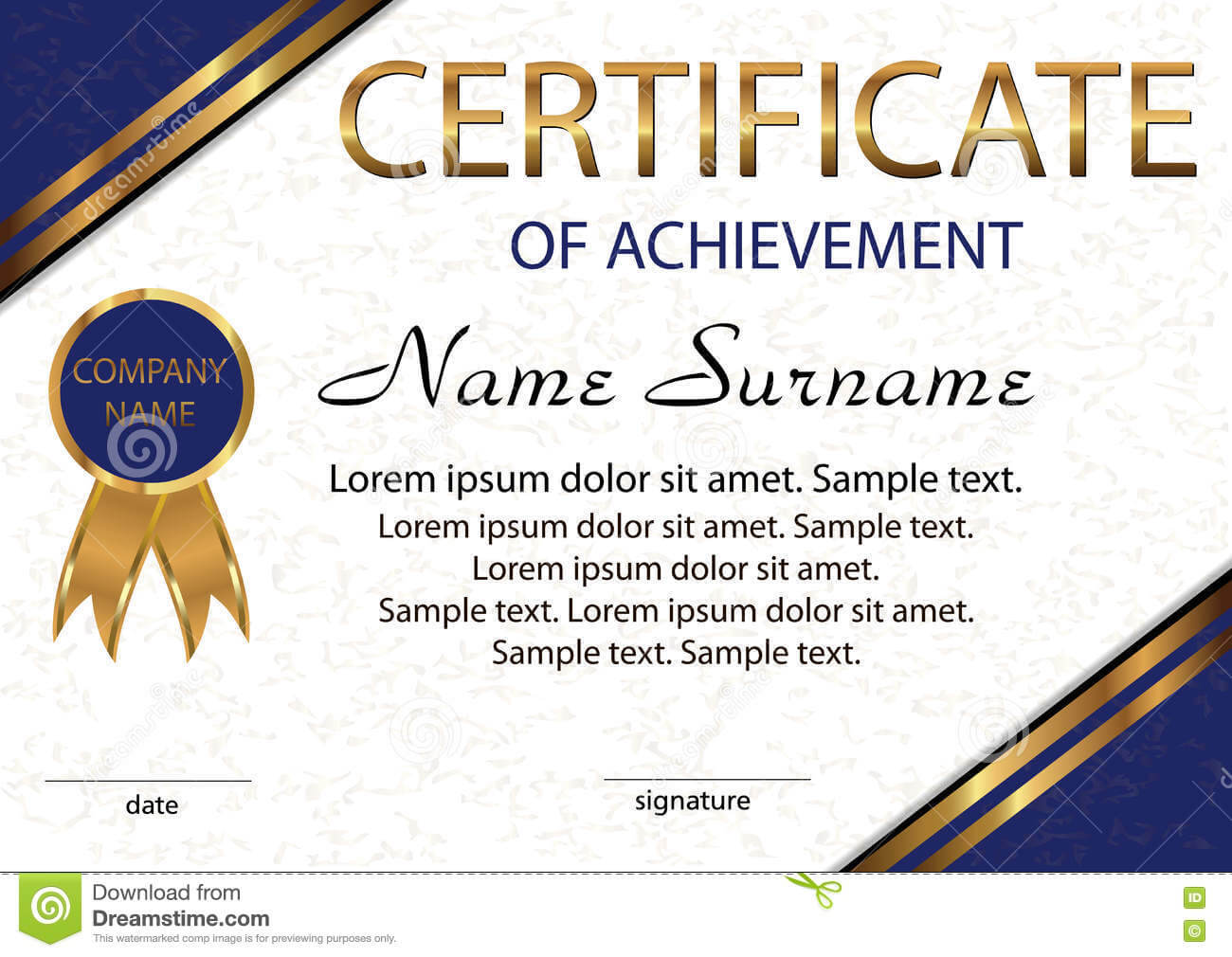Certificate Of Achievement Or Diploma. Elegant Light Pertaining To Certificate Of Attainment Template
