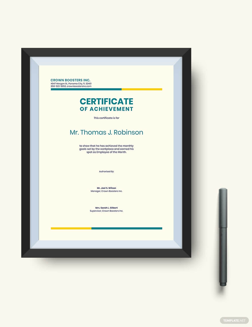 Certificate Of Achievement: Sample Wording & Content For Certificate Of Achievement Template Word