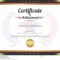 Certificate Of Achievement Template With Gold Border Theme Within Certificate Of Accomplishment Template Free